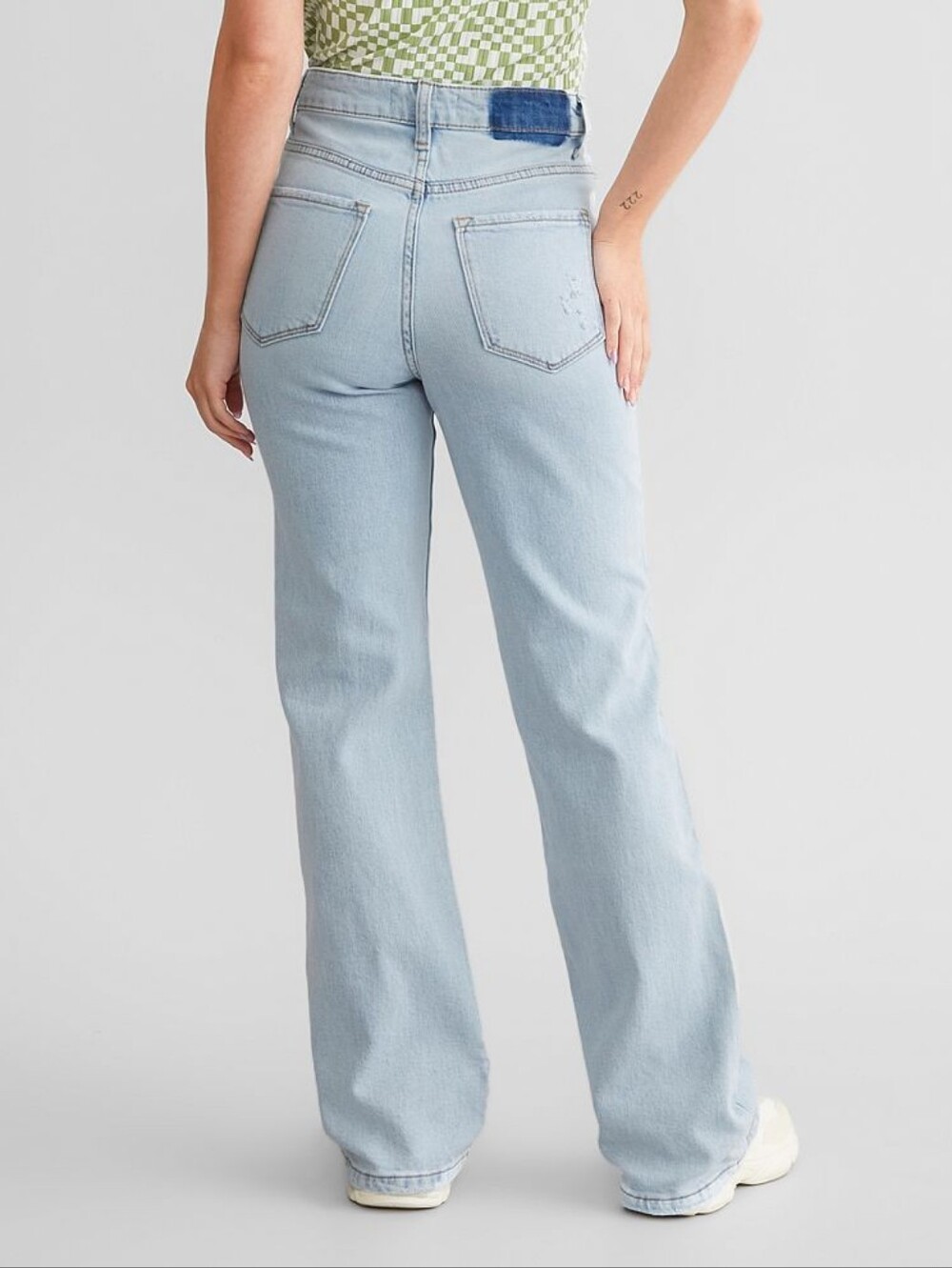 Vervet 90s Vintage Flare Stretch Jean High-Rise Wide Leg Light Wash Women 27 - Picture 2 of 9